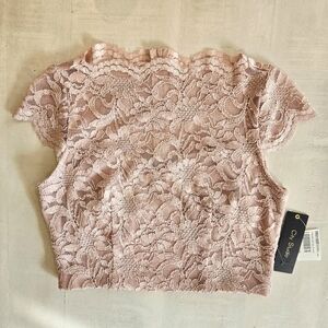 City Studio Sparkle Lace Crop Top - Blush Pink NWT